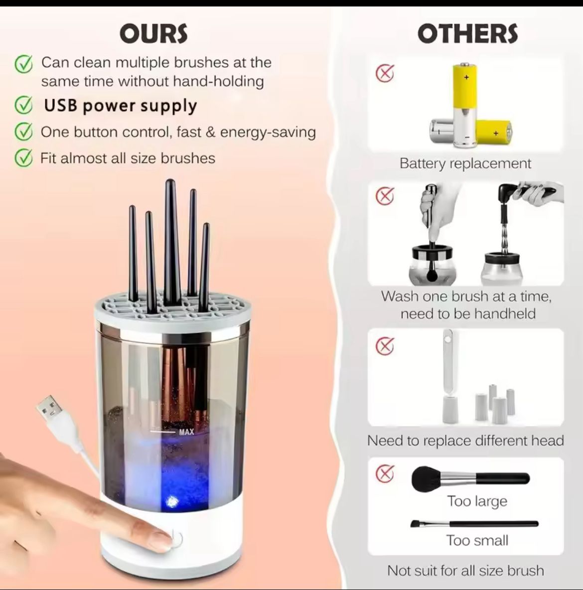 Maquina Limpiadora Eléctrica De Brochas De Maquillaje